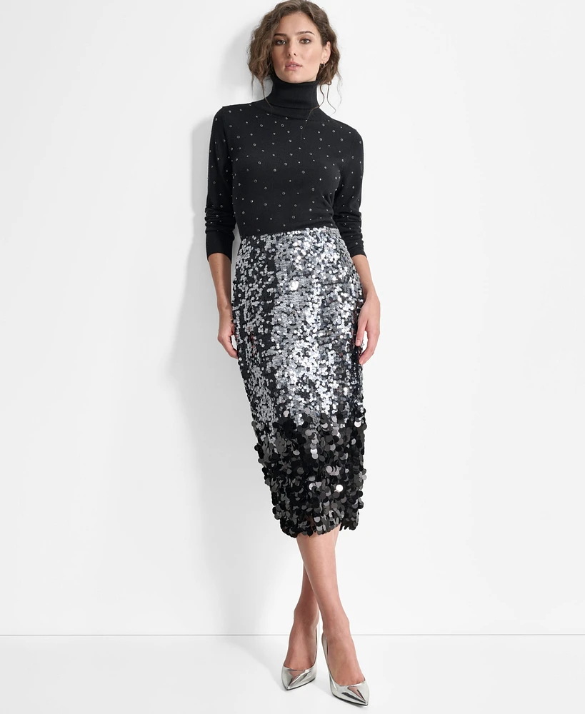 Dkny Women's Multi-Scale Sequin Pull-On Midi Skirt