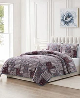 Seventh Studio Seala Patchwork Print Plush Quilt Sets