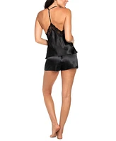 Midnight Bakery Women's 2-Pc. Lace-Trim Satin Camisole & Shorts Set