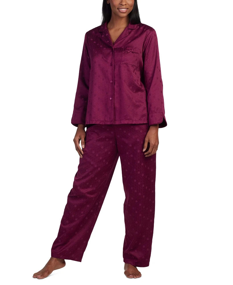 Miss Elaine Women's 2-Pc. Notched-Collar Pajamas Set