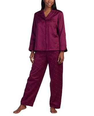 Miss Elaine Women's 2-Pc. Notched-Collar Pajamas Set