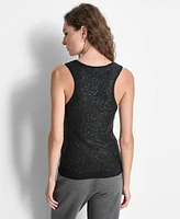 Dkny Women's Round-Neck Sleeveless Sequin Tank Top