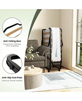 Sugift Twin Size Folding Bed with Foam Mattress and Lockable Wheels