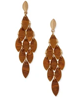 lonna & lilly Gold-Tone Navette Disc Chandelier Earrings