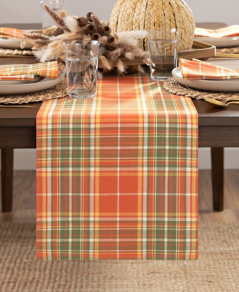 Elrene Hawley Plaid Harvest Cotton Table Runner