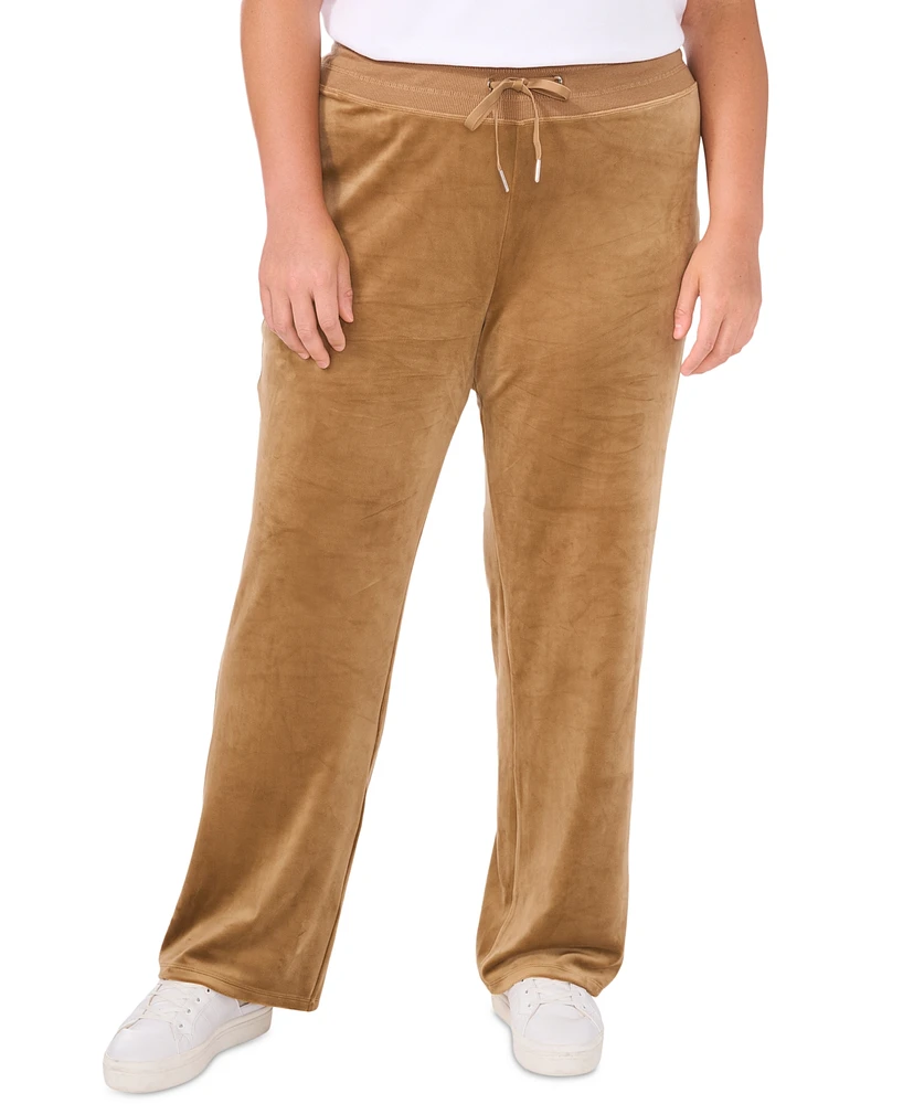 Vince Camuto Plus Velour Drawstring-Waist Straight-Leg Pants, Created for Macy's