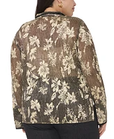 Vince Camuto Plus Floral Metallic Tunic Top