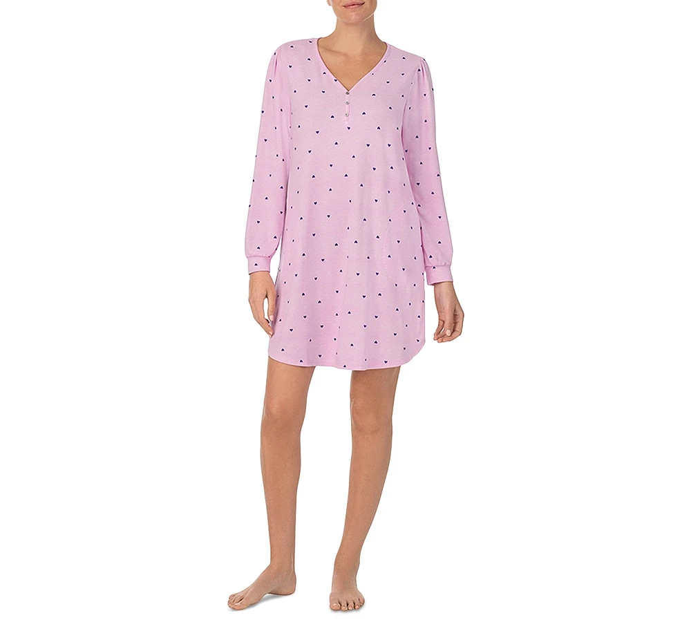 Ellen Tracy Women's Long Sleeve Short Sleepshirt