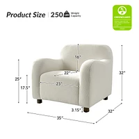 Creamy Wayne Boucle Upholstered Armchair