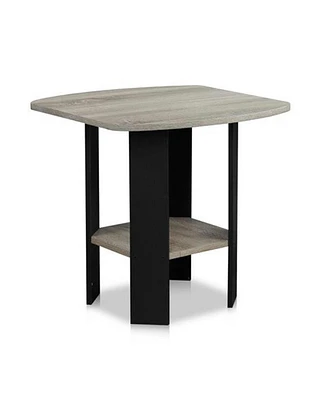 Furinno Simple Design End-Side Table- Oak Grey & Black - 19.6 x 20 x 20 in.