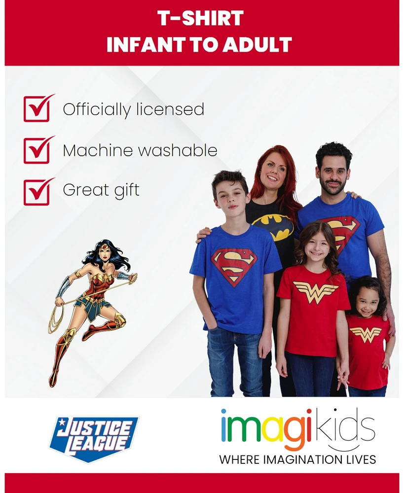 Dc Comics Baby Girls Justice League Batman Superman Wonder Woman Matching Family T-Shirt to Adult
