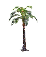 Outsunny 7' Lighted Palm Tree Light Up Artificial Palm Tree with Remote