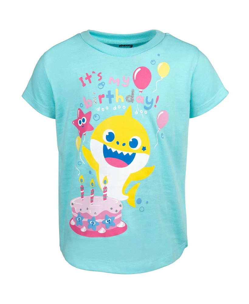 Pinkfong Girls Baby Shark Birthday T-Shirt to