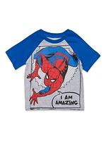 Avengers Little Boys Marvel Captain America Black Panther Iron Man Short Sleeve Graphic T-Shirt