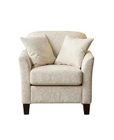 Hulala Home Abella Wooden Upholstered Armchair with Pillows