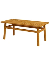 Outsunny Outdoor Coffee Table for Garden Backyard, Acacia Wood