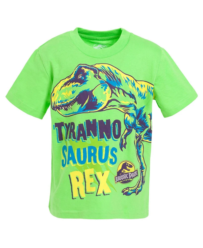 Jurassic World Boys Dinosaur T-Rex 4 Pack T-Shirts to