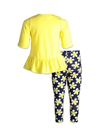 Disney Little Girls Minnie Mouse T-Shirt and Leggings Outfit Set to (12 Months - 14-16) - Yellow long