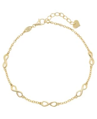 Devata Infinity Chain Bracelet In 14k Gold 6.5 In Adj To 7.5 In Approx. 2.6 Grams