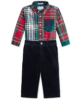 Polo Ralph Lauren Baby Cotton Plaid Shirt & Corduroy Pants Set