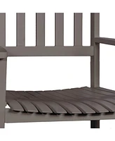 Jonathan Y Seagrove Farmhouse Classic Slat-Back 350-lbs Support Acacia Wood Outdoor Rocking Chair