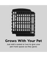 Iris Usa 35" Exercise 10-Panel Pet Playpen with Door. Small, Medium, and Large Dogs, Keep Pets Secure, Easy Assembly & Storying, Customizable, Black