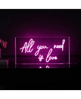 Jonathan Y Usb All You Need Is Love Contemporary Glam Acrylic Box Usb Operated Led Neon Light