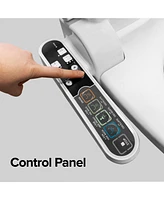 SmartBidet Sb-2000 Electric Bidet Toilet Seat for Elongated or Round Toilets with Attached Control Panel