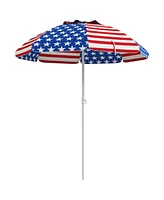 Outsunny 5.7' Outdoor Beach Umbrella with American National Flag Design