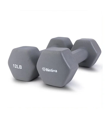 Bintiva Neoprene Hexagon shaped Dumbbells