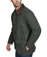 Cole Haan Men's Corduroy-Shirt-Collar Waxed Rain Jacket