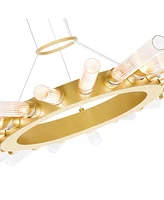 Cwi Lighting 2" Metal Collar Light Chandelier