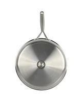 Babish 12 Inch Stainless Steel Triply Professional Grade Fry Pan w/ Stainless Lid