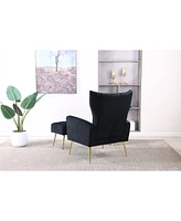 Modern Accent Chair With Ottoman, Comfy Armchair For Living Room, Bedroom, Apartment