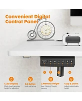 Streamdale Furniture Electric Height Adjustable Standing Desk, Sit To Stand Ergonomic Computer Desk, White