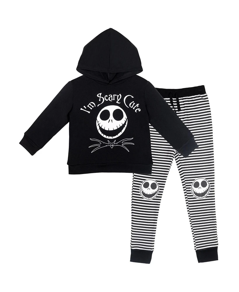 Nightmare Before Christmas Toddler Boys Jack Skellington Fleece Pullover Hoodie and Pants Outfit Set