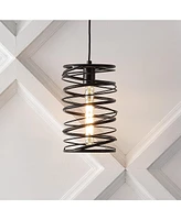 Jonathan Y Helisa 7.25" 1-Light Modern Contemporary Iron Spiral Led Pendant
