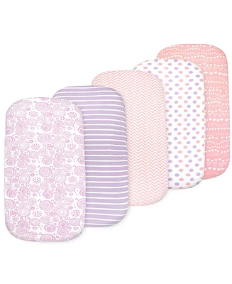 Bublo Baby Bassinet Sheet Set for Boy and Girl, 5 Pack, Universal Fitted Oval, Hourglass & Rectangle Mattress, Sheets.