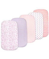 Bublo Baby Bassinet Sheet Set for Boy and Girl, 5 Pack, Universal Fitted Oval, Hourglass & Rectangle Mattress, Sheets.