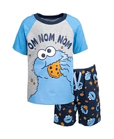 Sesame Street Toddler Boys Elmo Cookie Monster T-Shirt and Shorts Outfit Set to