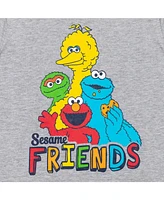 Sesame Street Boys Elmo's Book of Friends 2 Pack T-Shirts and Board Book Set to (12 Months - 7-8)