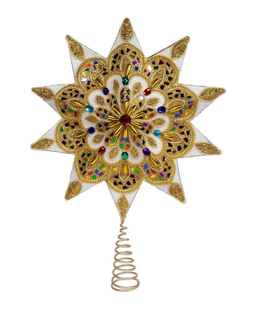 Kurt Adler Unlit 10-Point Star Tree Topper, 16.5 Inches