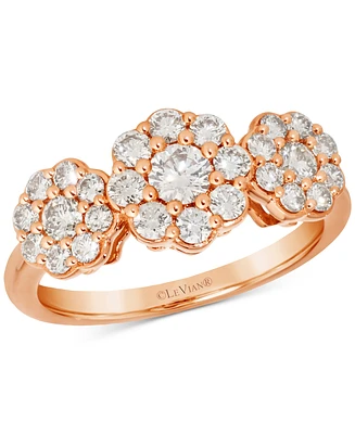 Le Vian Nude Diamond Triple Cluster Flower Ring (1 ct. t.w.) in 14k Rose Gold