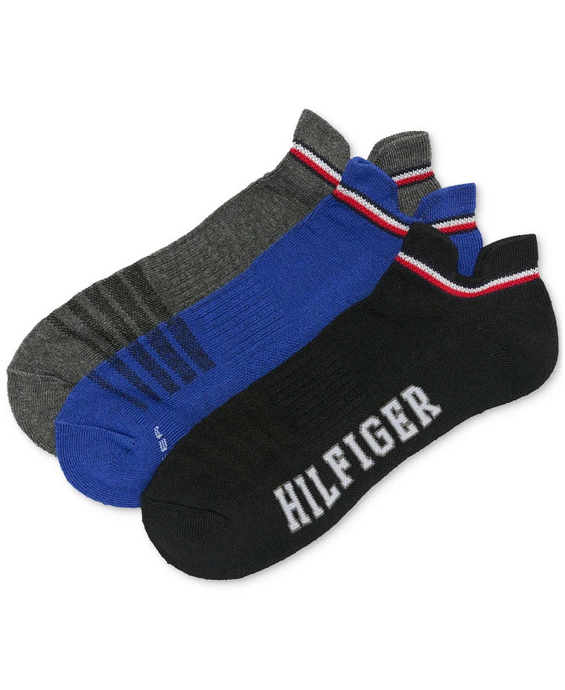 Tommy Hilfiger Men's 3-Pk. Logo Double Tab Cushioned No-Show Socks