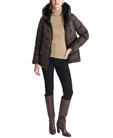 Dkny Women's Hooded Zip-Front Puffer Coat