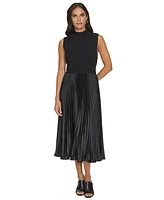 Calvin Klein Women's Mixed-Media Sleeveless Dress