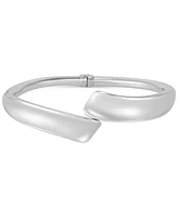 Italian Silver Flared Edge Bypass Bangle Bracelet in Sterling Silver