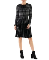 julia jordan Women's Geo-Print Pleated-Skirt Dress