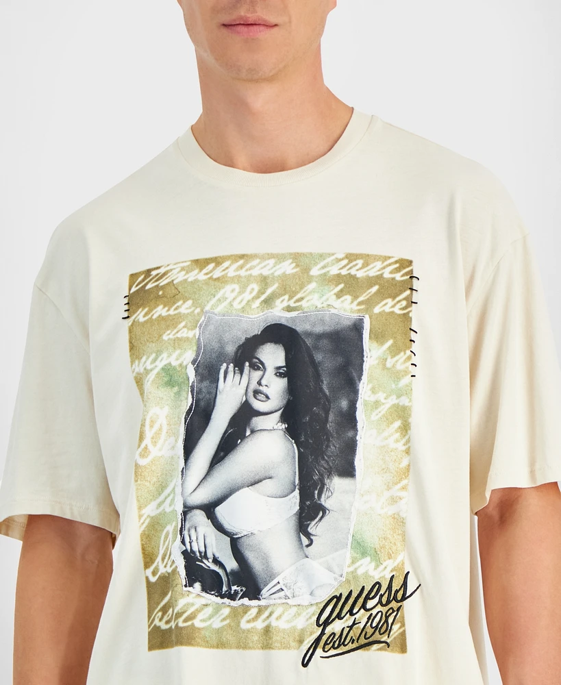 Guess Men's Relaxed Fit Short Sleeve Photo Print T-Shirt