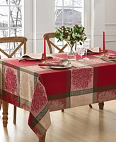 Elrene Prestige Poinsettia Jacquard Rectangle Tablecloth